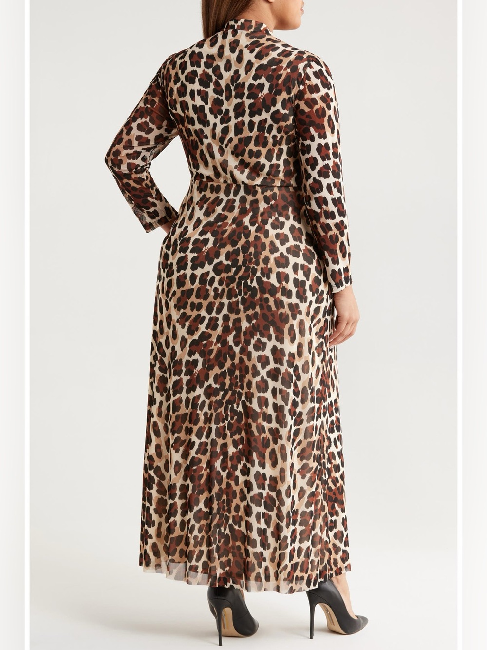 Anne Klein Leopard-Print Twist-Front Maxi Dress - Brown/Tan NWT 14W - Picture 4 of 9